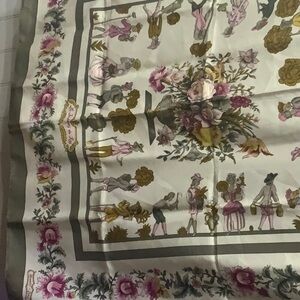 Vintage Hermes  100% Silk Scarf Floral Print